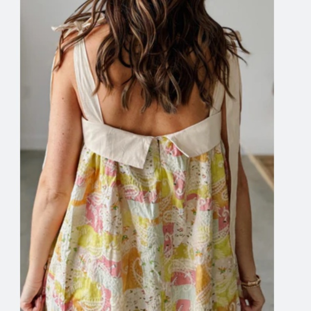 New w Tag: aureum Patchwork Midi Dress. Size Large